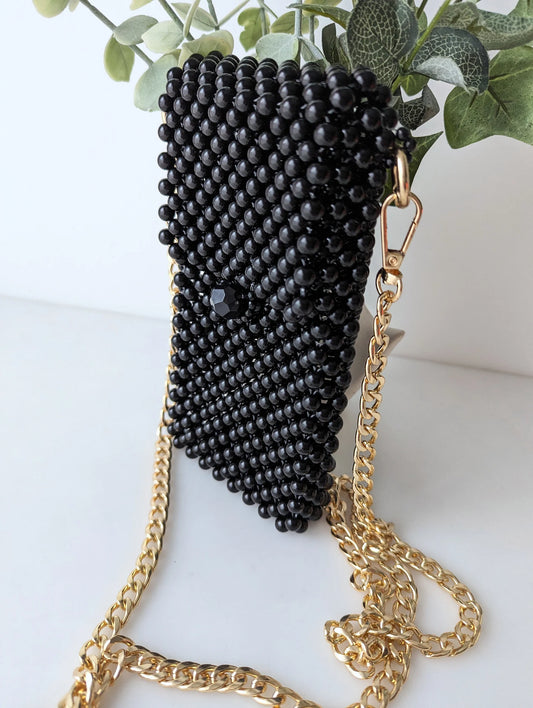 Black Noir Chain Phone Bag
