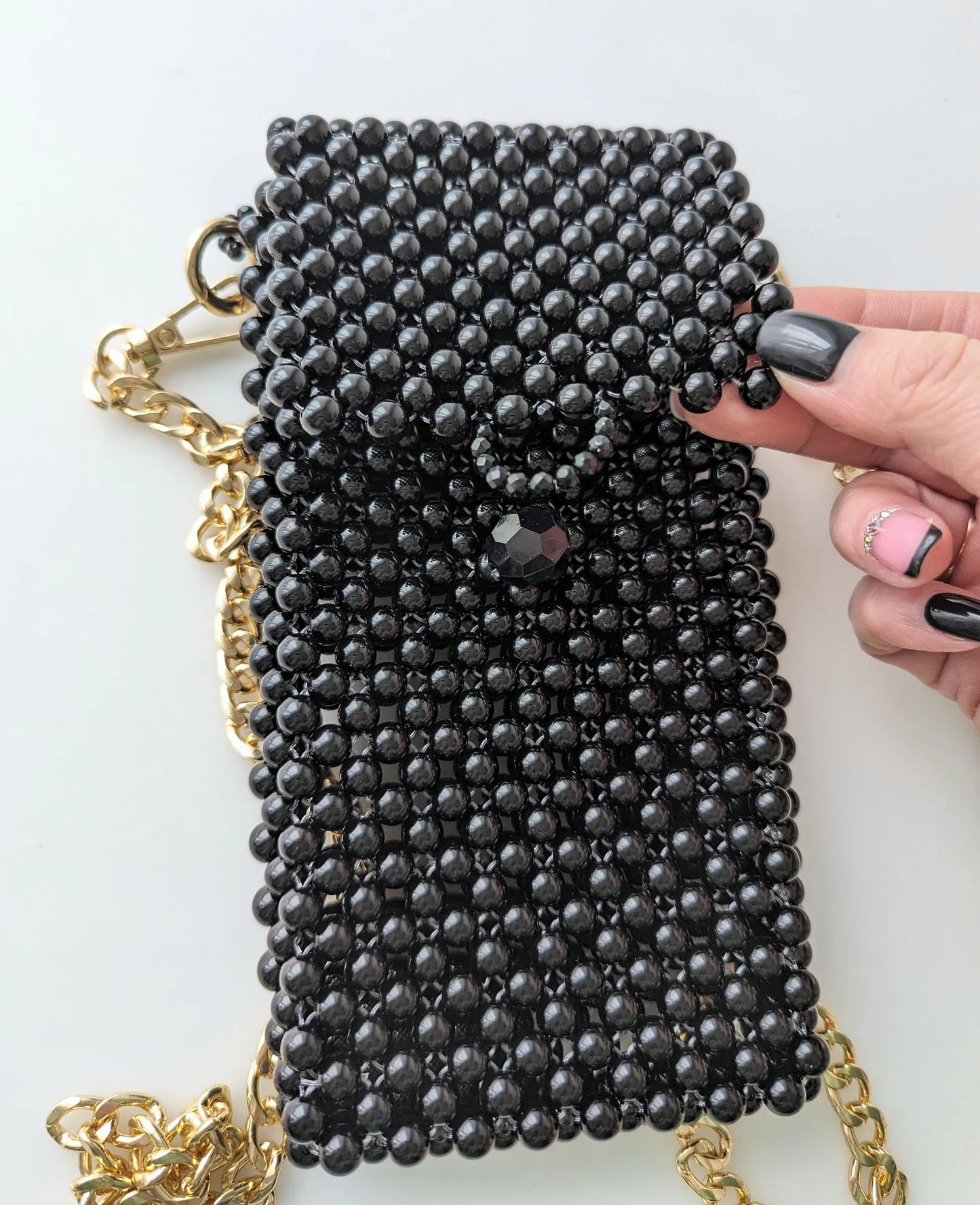 Black Noir Chain Phone Bag