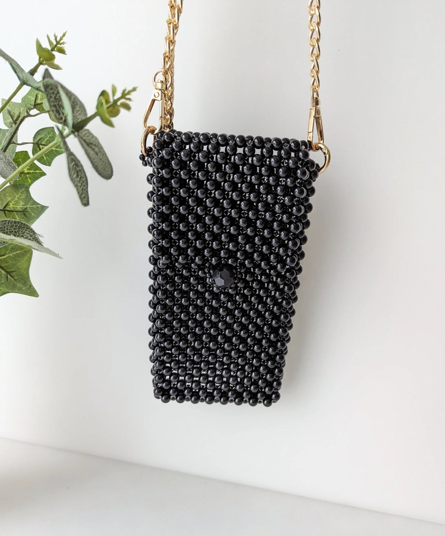 Black Noir Chain Phone Bag