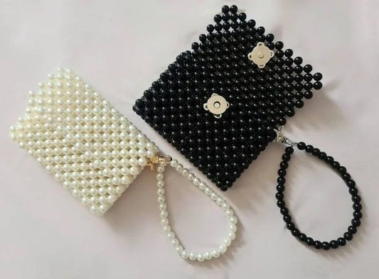 Black Bead Wristlet Wallet