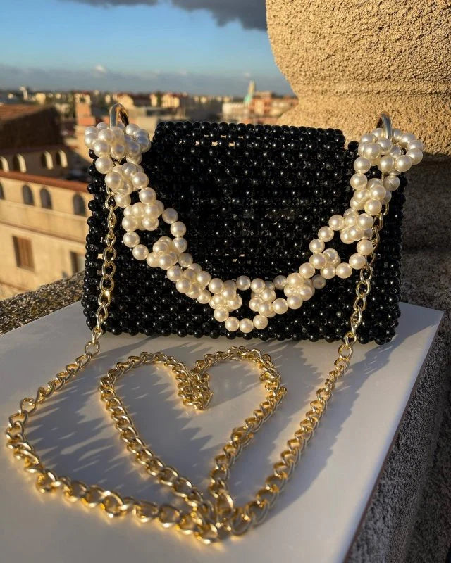 Glam Black Beaded Bag
