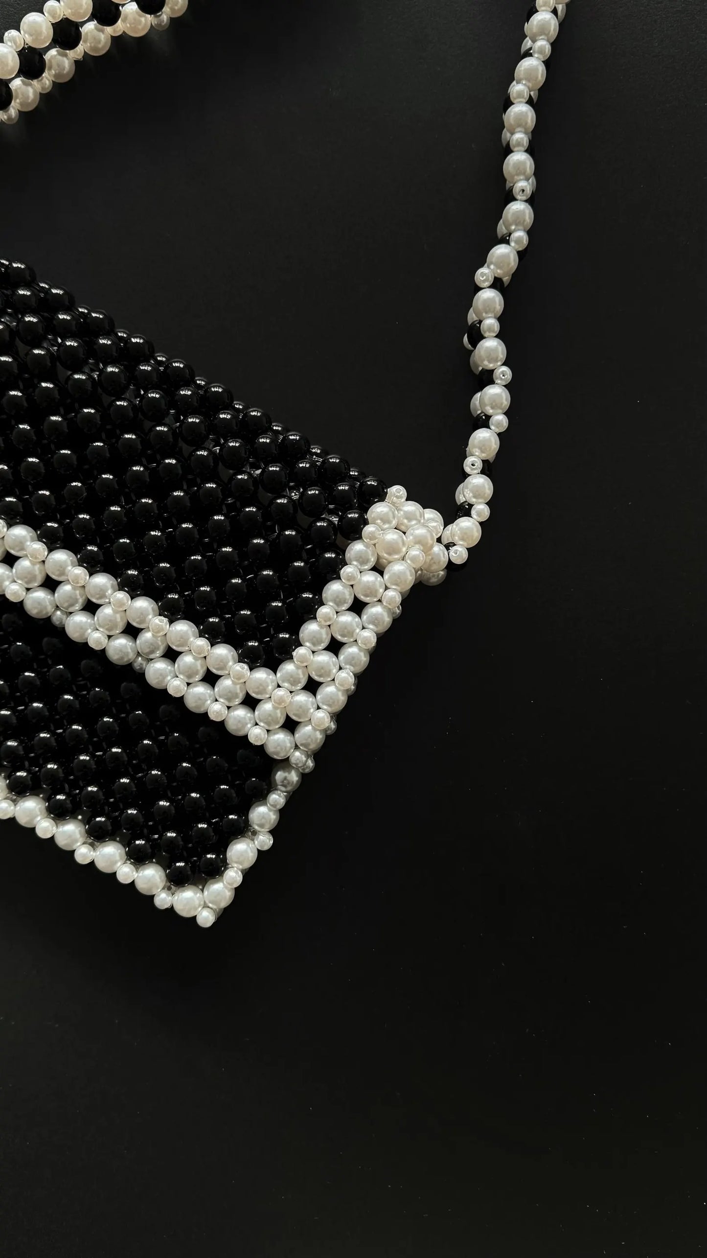 Black and White Classic Duo Bead Bag