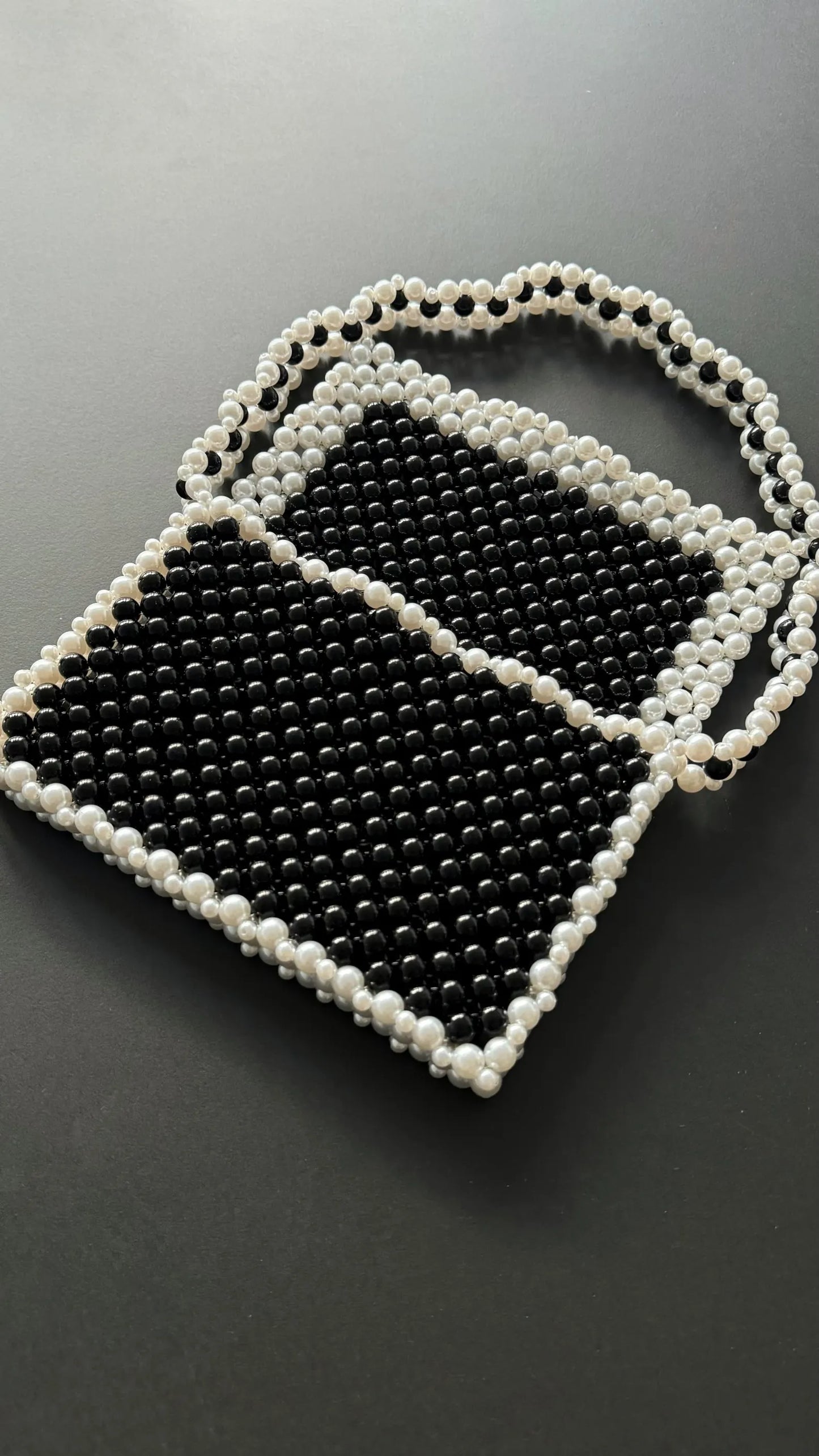 Black and White Classic Duo Bead Bag