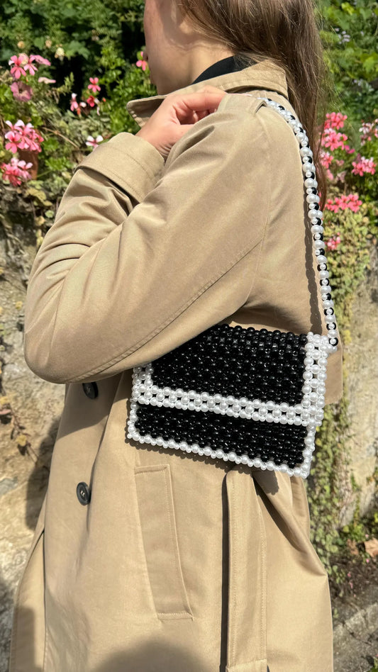Black and White Classic Duo Bead Bag