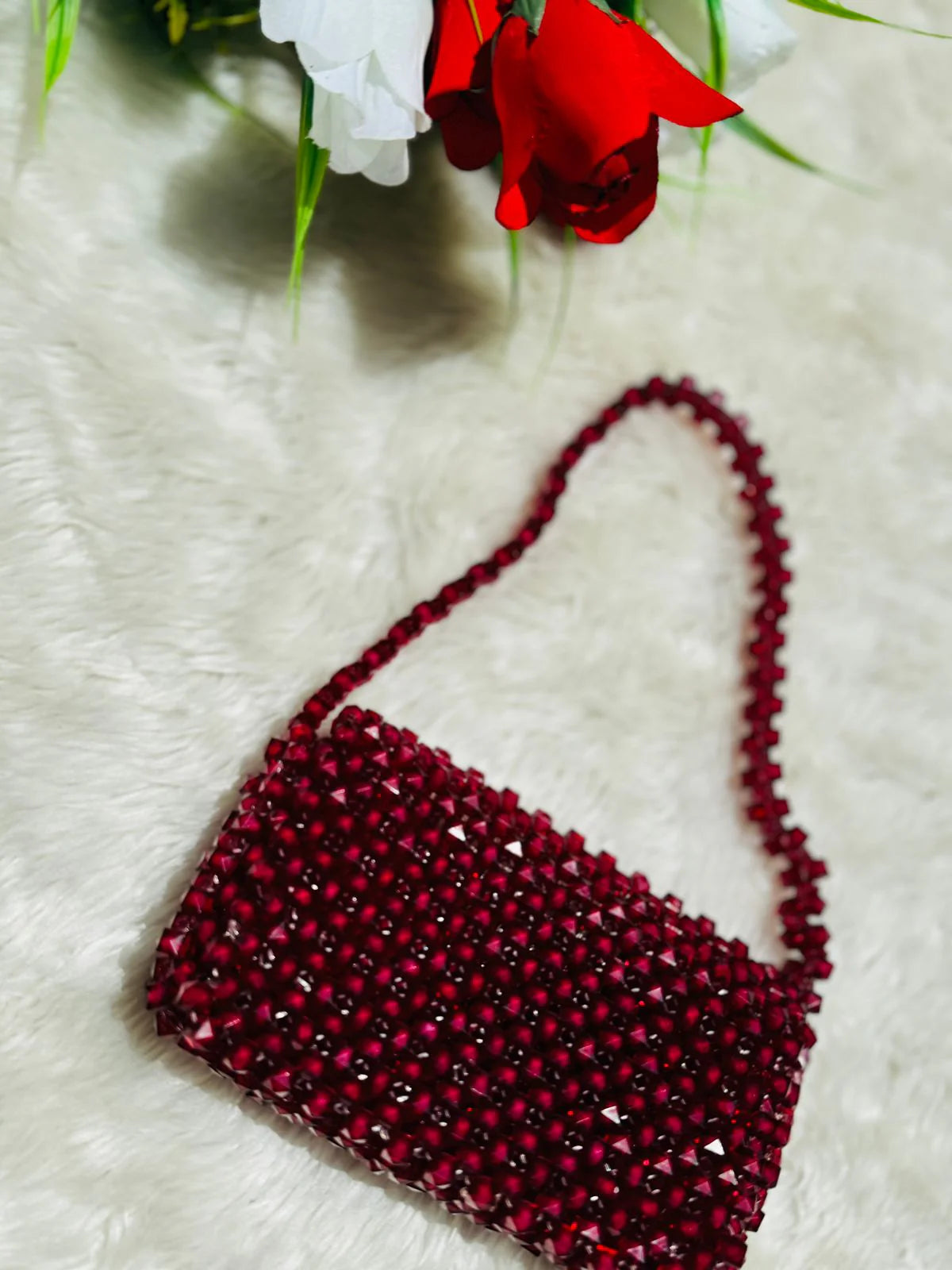 Mehroon Beaded Shoulder Bag