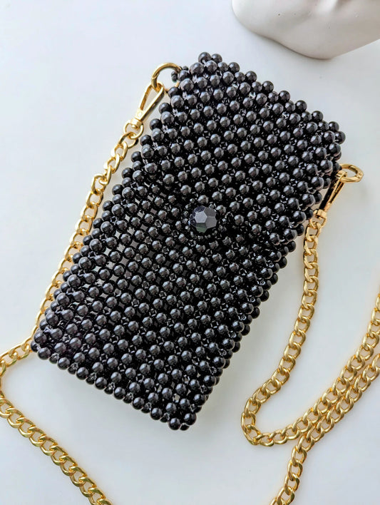 Black Noir Chain Phone Bag