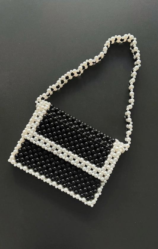 Black and White Classic Duo Bead Bag